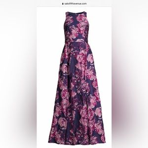 Aidan Mattox size 10 navy and floral dress